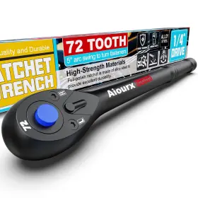 Aiourx Ust10637 1/4 Inch Drive Ratchet 72-tooth Handle 7 Quick Release Reversible Soc