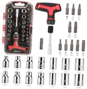 Ds-amz042 Amazon Magnetic T-handle Ratchet Wrench And Screwdriver Set 27-piece