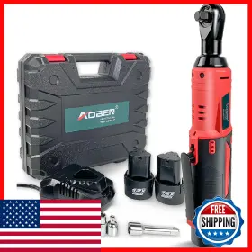 B07czwbybk Aoben 3/8 Inch 12v Cordless Electric Ratchet Wrench Set Kit - 2 Batteries