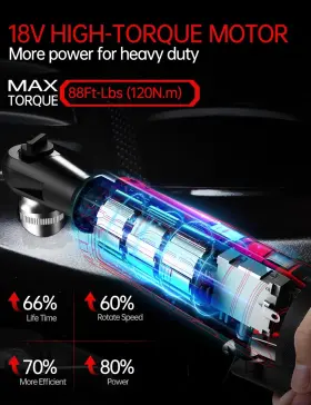 Apexpower B0f9wpfwdm 1/2 Inch Cordless Ratchet Wrench For Milwaukee M18 Battery 88ft-lbs