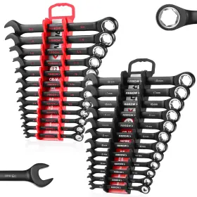 Arrow Fastener 079055070054 24pcs Ratcheting Wrench Set Metric And Standard Sae Black