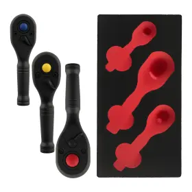 Bfo 1rdhcp 3x Stubby Ratchet Set 1/4 3/8 1/2 Drive 72t Quick Release Socket Wrench Tool Kit