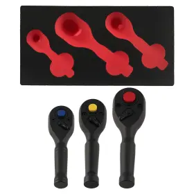 K2vi74 Bfo 3pc Quick Change Ratchet Set 1/4 3/8 1/2 Drive 72t Socket Wrench Tool Kit