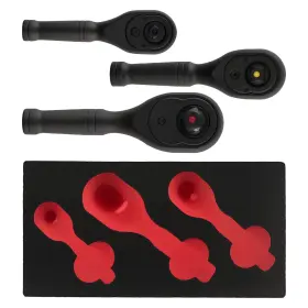 T6aog7 Bfo 3pc Alloy Steel Ratchet Set 1/4 3/8 1/2 Drive 72t Quick Release Socket Tool Kit