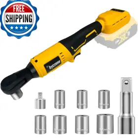 Byczone B0fzjcnv9s 3/8 Brushless Ratchet Wrench Compatible Dewalt 20v Battery 74ft-lbs