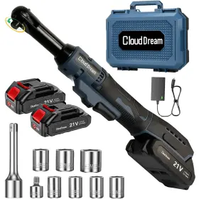 Cloud Dream 754137727032 3/8 Inch Cordless Electric Ratchet Wrench 45ft-lbs 60n.m Blue-4in