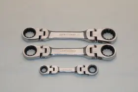 Crw1719mlf Cornwell Set Of 3 Metric Double Ratcheting Box End Flex Head Wrench Crw810msf