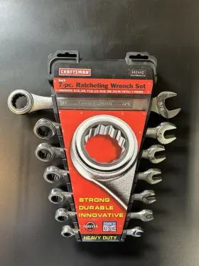 942442 Craftsman Vintage 7-piece Ratcheting Wrench Set Sae Usa 42242 Engraved Read