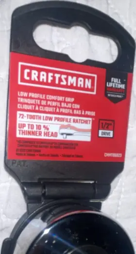 Cmht68223 Craftsman 1/2 In Drive 72-tooth Low Profile Ratchet Black Red