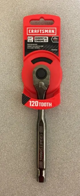 Cmmt82010 Craftsman 1/4 Inch Drive Pear Head Ratchet 120 Tooth