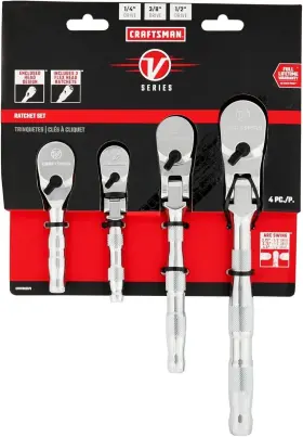 Cmmt86507v Craftsman V-series Ratchet Set Flexible Head 4 Piece