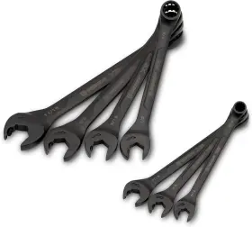 Crescent 735090193690 7 Piece X6 Black Oxide Spline Open End Ratcheting Sae