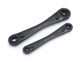B00brkn63u Crescent 2-pc X6 4-in-1 Black Oxide Spline Ratcheting Sae Wrench Set Cx6db