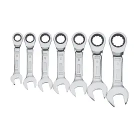 Dwmt19261 Dewalt Metric Combination Stubby Ratcheting Wrench Set Double-sided 7-piece