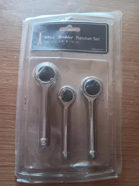 Eagle Rhs3 Vintage Tools 3pc Stubby Pro Ratchet Set 1/4 Inch Dr 3/8 And 1/2