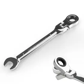 4903 Egofine 7mm Ratchet Wrench Flex Head Ratcheting Combination Silver