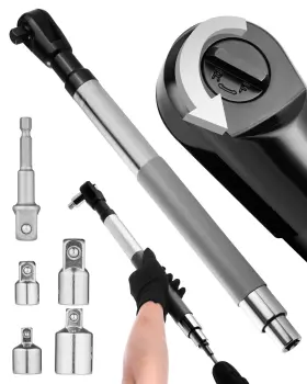 Car6044afbaus Faitio 9084-ca Offset Extension Wrench For Drill 1/2 Inch Ratchet Black And Silver