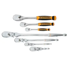 81207tc Gearwrench 037433282062 1/4 Inch 3/8 And 1/2 Drive 90-tooth Dual Material Fixed Flex-head Ratchet Set 7