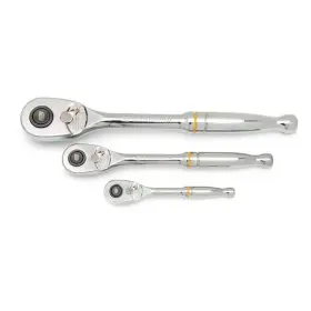 81310t Gearwrench 1/4 Inch 3/8 And 1/2 Drive 90-tooth Quick Release Teardrop Ratchet Set 3-piece
