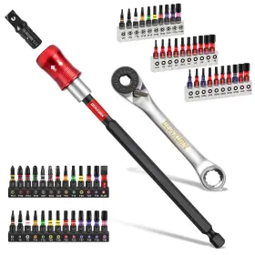 Minhmcc59-us Geinxurn 59pcs 2-in-1 Dual End T-handle Ratchet Wrench Set 72-tooth