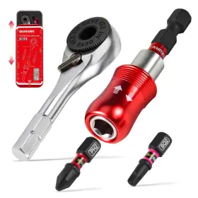 Ttminwh04-us Geinxurn Mini Ratchet Wrench Set 72 Teeth 1/4 Inch For 4pcs Red