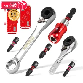 Ttminwh07-us Geinxurn Mini Ratchet Wrench Set 72 Teeth 1/4 Inch For Tight 7pcs