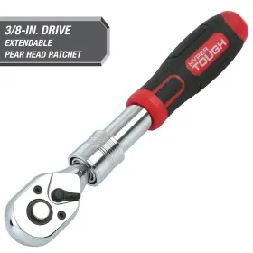 Greatnecksaw Mfg 445028292212 Hyper Tough Pear Head Ratchet Wrench With Extendable 12.5 Inch Handle
