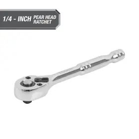 Greatnecksaw Mfg 445039882822 Hyper Tough 1/4 Inch Pear Head Ratchet Wrench
