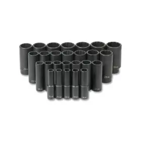 1726md Grey Pneumatic Impact Socket Set 1/2 Inches Drive Metric 12-point