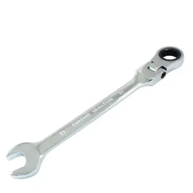Harskiyer Zq241121-702 21mm Flex Head Ratchet Wrench 12 Point Chrome Silver
