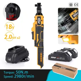 J1018 Hormy 2 Battery Electric Cordless Ratchet Wrench 3/8 Inch Compatible Makita 20v