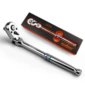 81148 Horusdy 3/8 Inch Drive 90-tooth Flex Head Ratchet Handle 180 Sliver