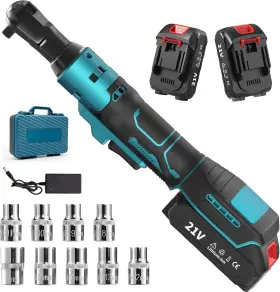 Ce-01 Housiwill 3/8 Inch Cordless Ratchet 21v 450 Rpm 60ft-lbs Ratcheting Wrench 9bolt Socket