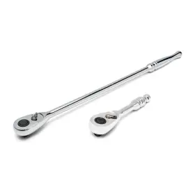 H100xlrat2pccb Husky 3/8 Inch Drive Stubby And Long Ratchet Set 2-piece