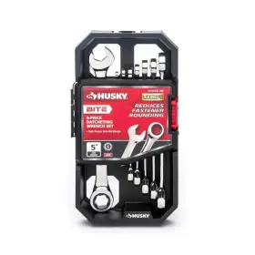 Hbrw8xls Husky Bite Sae 72-tooth Ratcheting Wrench Set 8-piece