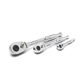 Hfprat3pc Husky Chrome Alloy Steel Metric Full Polish Ratchet Set Quick Release 3-piece