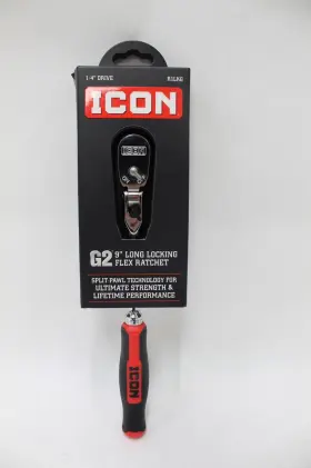 Icon 70451 G2 1/4 Inch Drive 9 Long Locking Flex Ratchet With Comfort Grip R1lkg