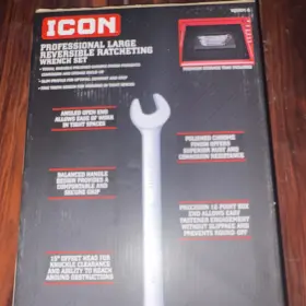 Vor04-6 Icon Reversible Ratcheting Metric Wrench Set 6pc 32mm Polished Chrome