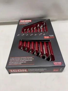 Wras-7 Icon Professinal Ratcheting Wrench Set Anti-slip Grip