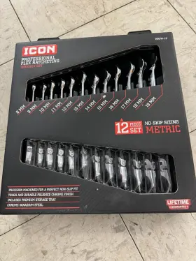 Wrfm-12 Icon Wrfm12 Professional Flex-head Metric Ratcheting Wrench 12-piece 56427 New
