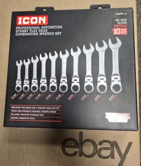 Wrstfm-10 Icon Pro Stubby Flex Metric Ratcheting Wrench Set 57492 Same Day Ship