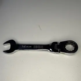Wrstfm14 Icon Pro Stubby Flex 14mm Metric Ratcheting Wrench 5.5 Inch Long