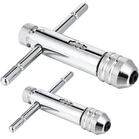 Joutyfor Am555379 1 Fpuixs9h 2pcs Ratchet T Handle Tap Wrench Adjustable Bar Silver