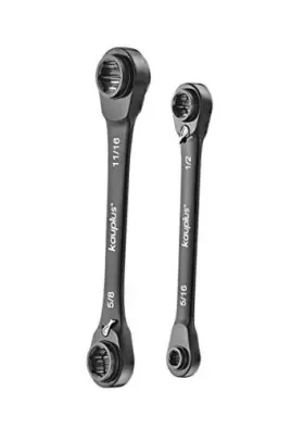 Wr9374 Kaupa 4 In 1 Sae Non-slip Box End Reversible Ratcheting Wench Set - 2pcs 6pt. 120