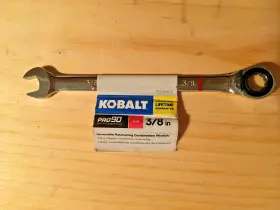 0338404 Kobalt 3/8 Inch Pro 90 - 12 Point Reversible Ratcheting Combination Wrench New