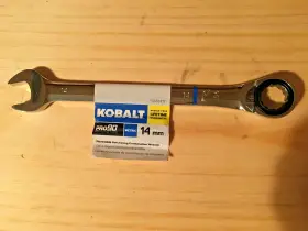 0338417 Kobalt 14mm Pro 90 12 Point Reversible Ratcheting Combination Wrench Pro90 New