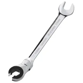 Loschen 734541174462 1pcs 18mm Open Flex-head Ratcheting Wrench Metric Silver