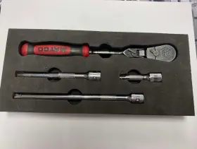Afr68blfr Matco Tools 1/4 Inch Locking Flex Ratchet Set And 3 Pc Extension Ppsdm
