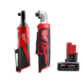 2457-20-2467-20-48-11-2460 Milwaukee M12 12v Lithium-ion Cordless 3/8 Inch Ratchet With 1/4 Right Angle Hex Impact Driver And