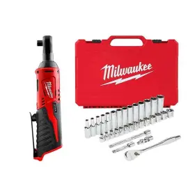 2457-20-48-22-9508 Milwaukee M12 12v Lithium-ion 3/8 Inch Cordless Ratchet With Drive Metric And Socket M